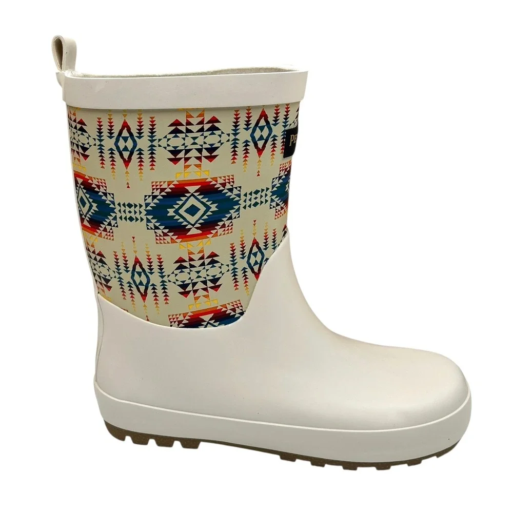 Pendleton Tucson Little‎ Boys Rubber Mid-Calf Rain Boots Size 11/12 Beige-Multi